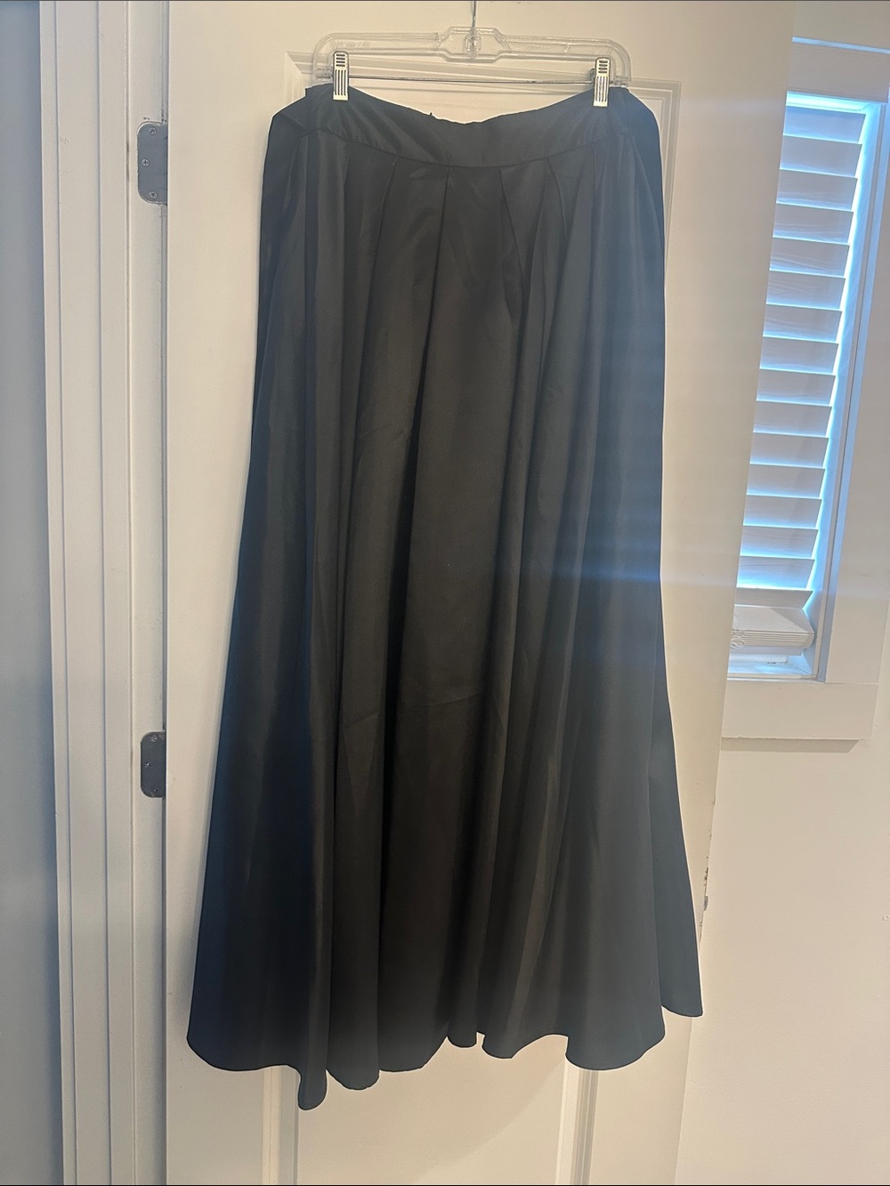 Flowing Black A-Line Maxi Skirt